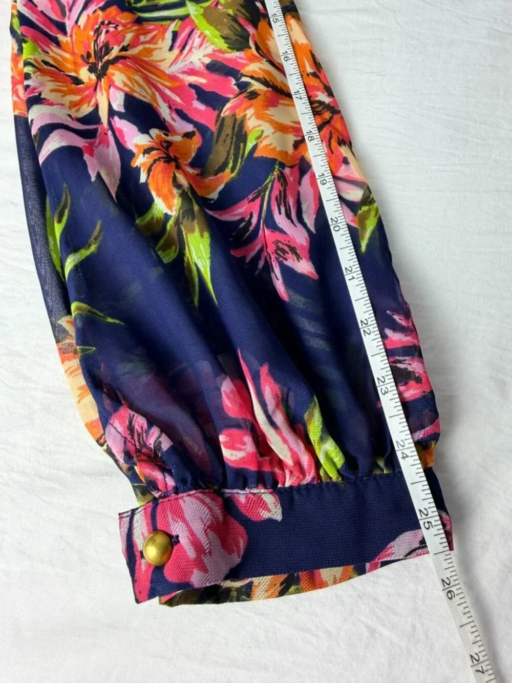 Renn Womens XL Tropical Floral Maxi Dress Blue Long Sleeve Belted NWT - Picture 13 of 16